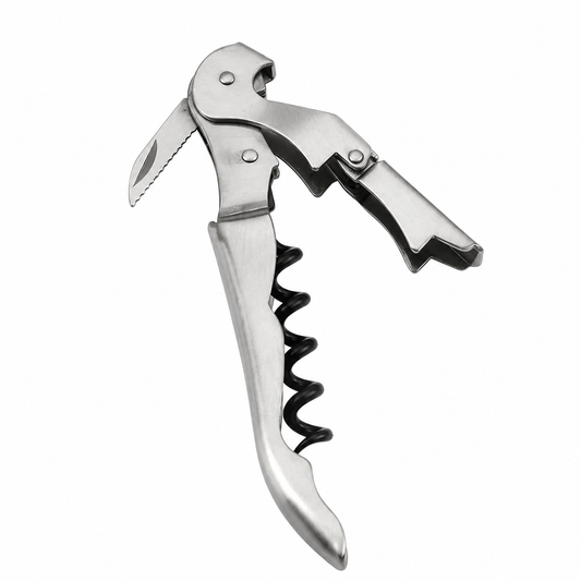 Saca-rolhas Em Aço Inox 2 Estágios 12 CM