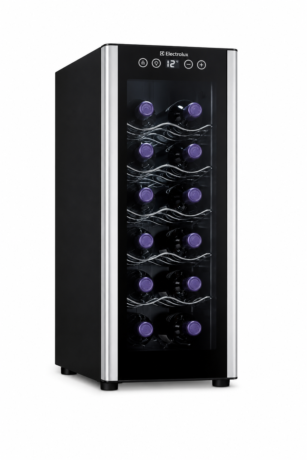 Adega Electrolux 12 garrafas Uma Porta Acabamento em Alumínio (ACB12)